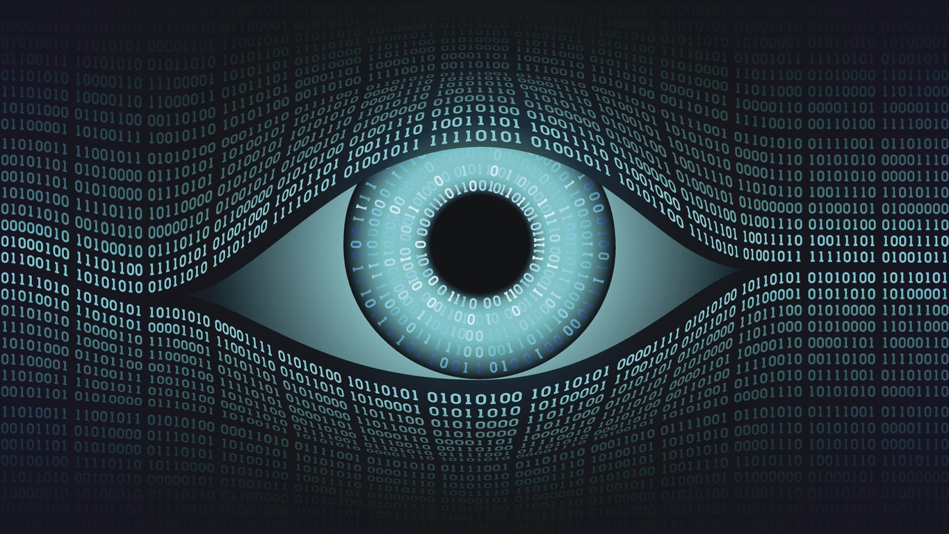 Big brother electronic eye concept, technologies for the global surveillance, security of computer systems and networks